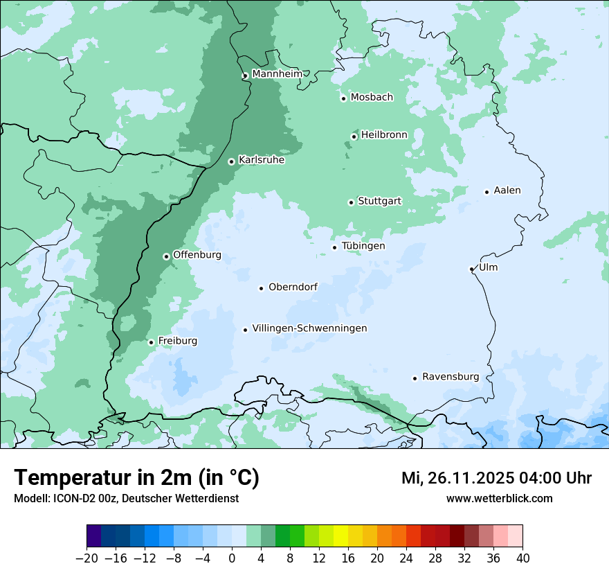 Modellkarten Temperatur