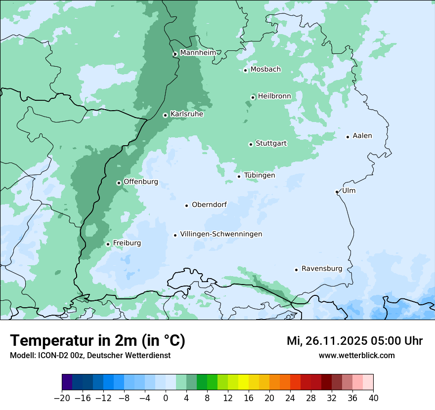 Modellkarten Temperatur