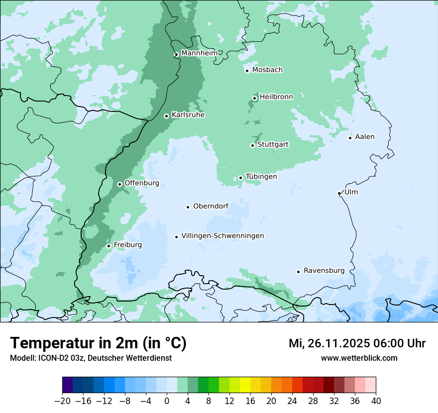 Modellkarten Temperatur
