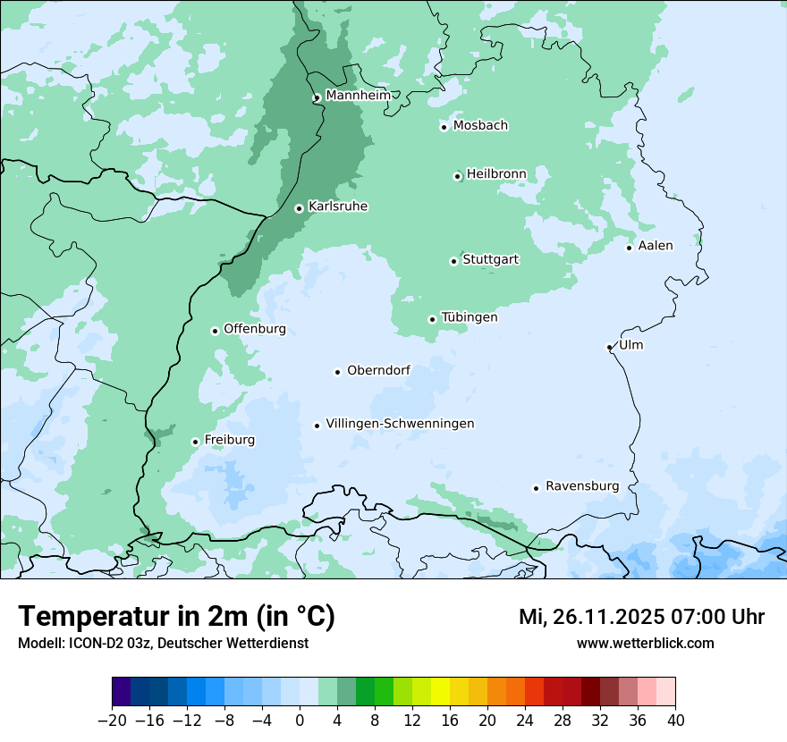 Modellkarten Temperatur