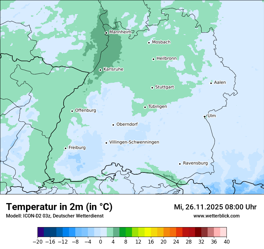 Modellkarten Temperatur
