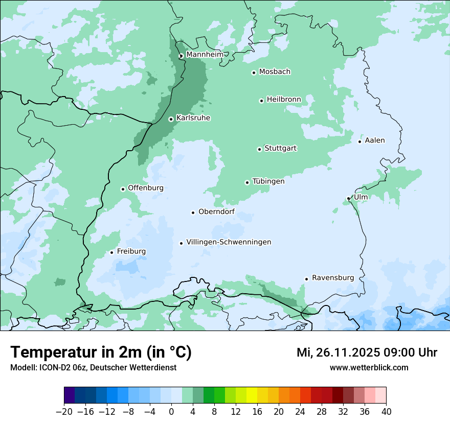 Modellkarten Temperatur