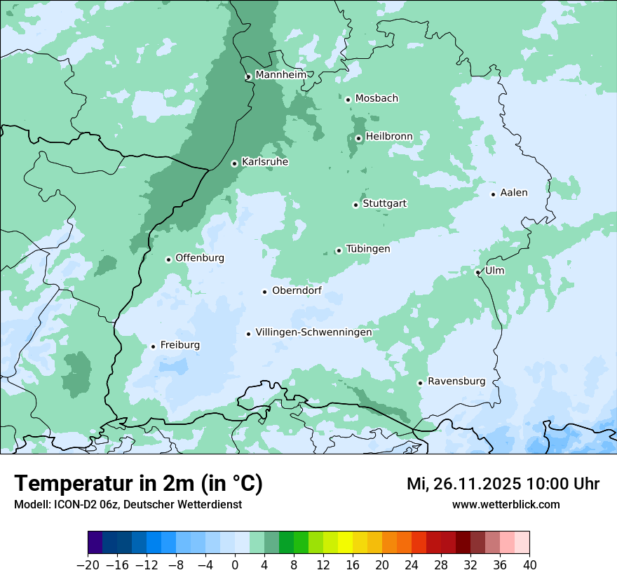 Modellkarten Temperatur