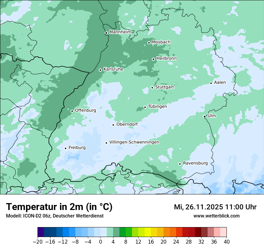 Modellkarten Temperatur