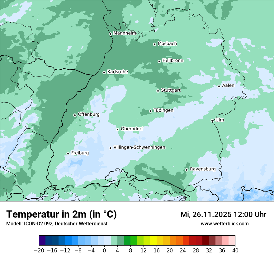 Modellkarten Temperatur