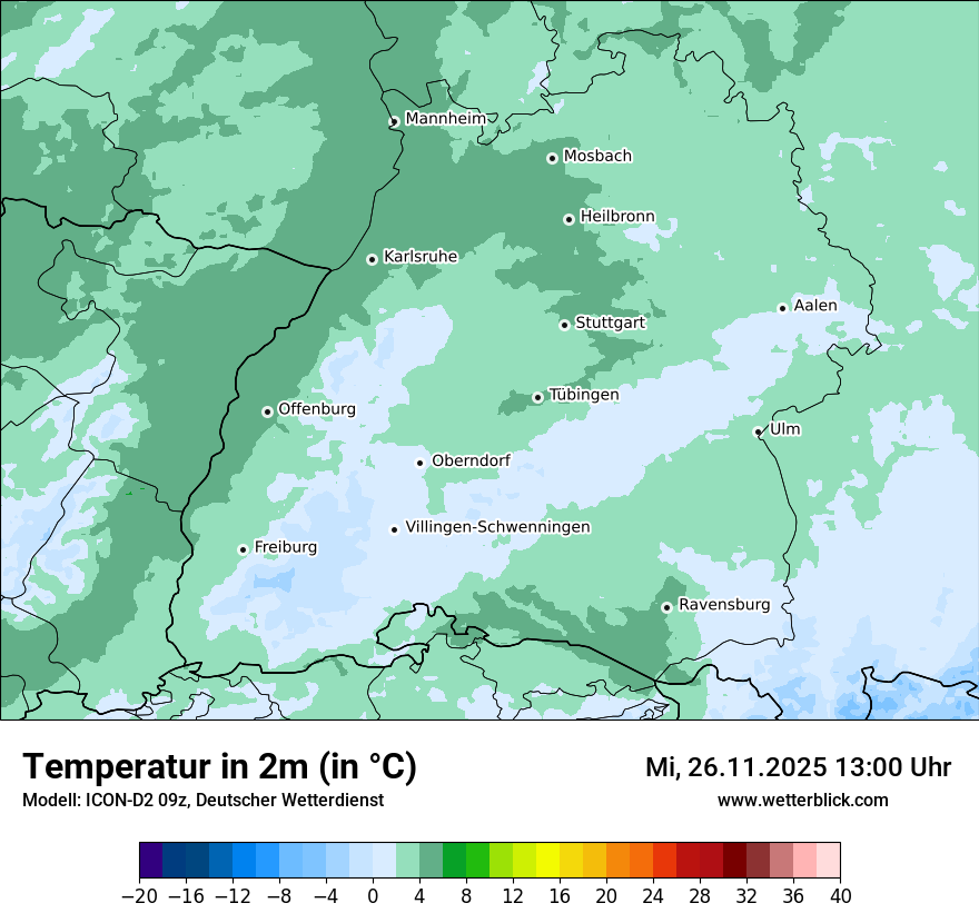 Modellkarten Temperatur