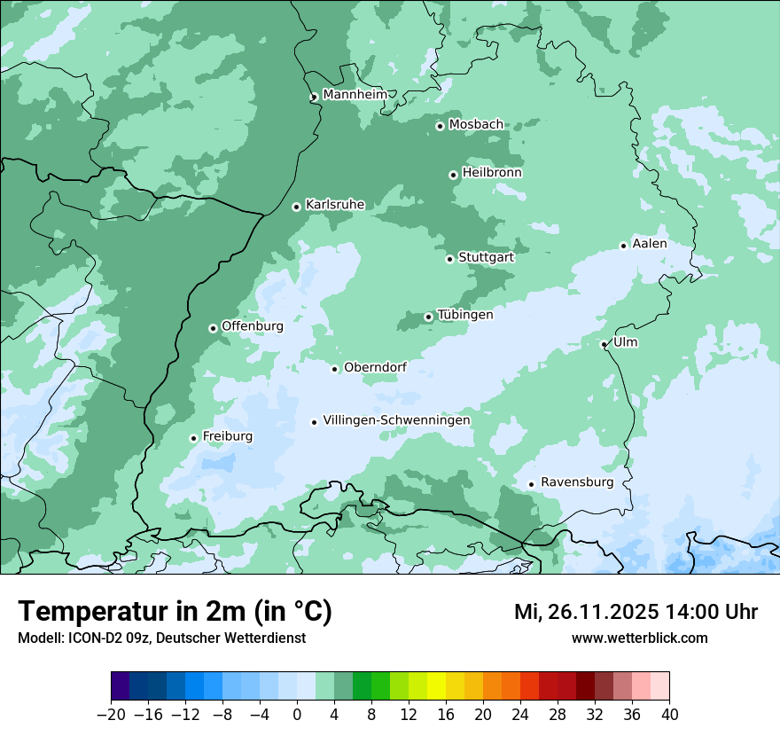 Modellkarten Temperatur