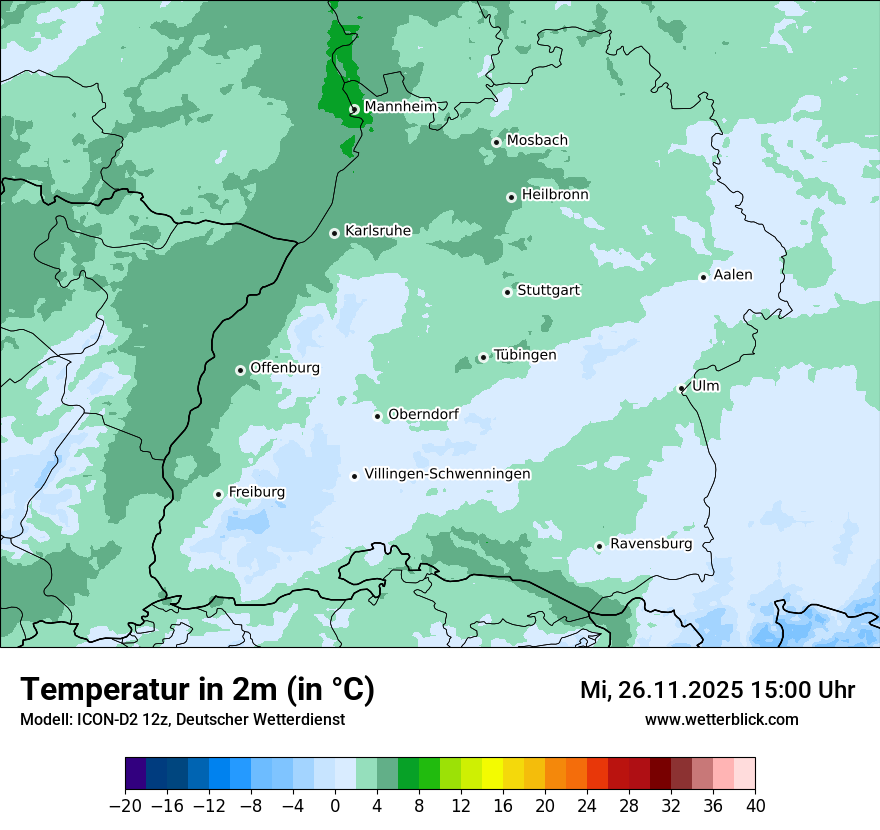 Modellkarten Temperatur