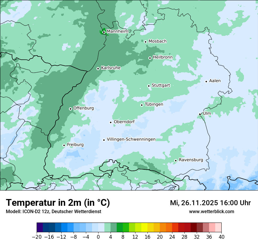 Modellkarten Temperatur