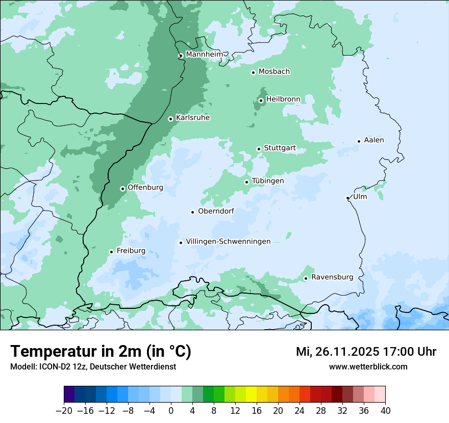 Modellkarten Temperatur