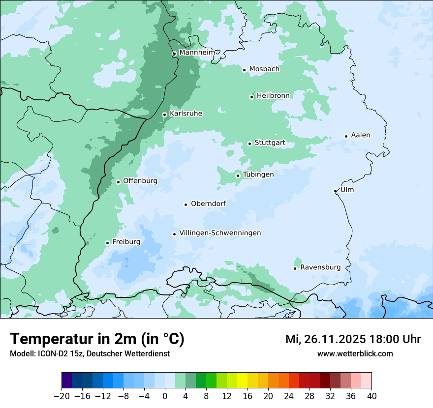 Modellkarten Temperatur