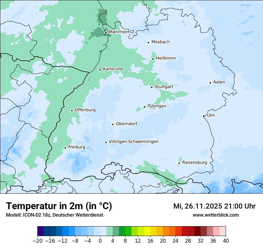 Modellkarten Temperatur
