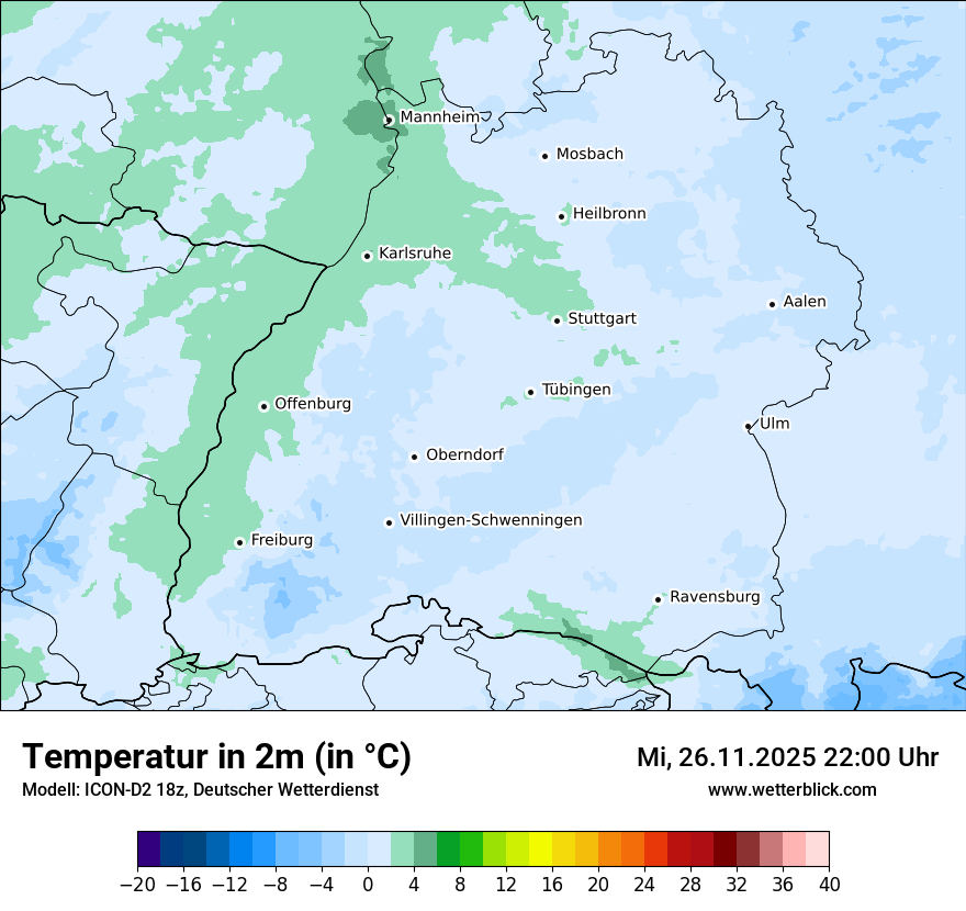 Modellkarten Temperatur