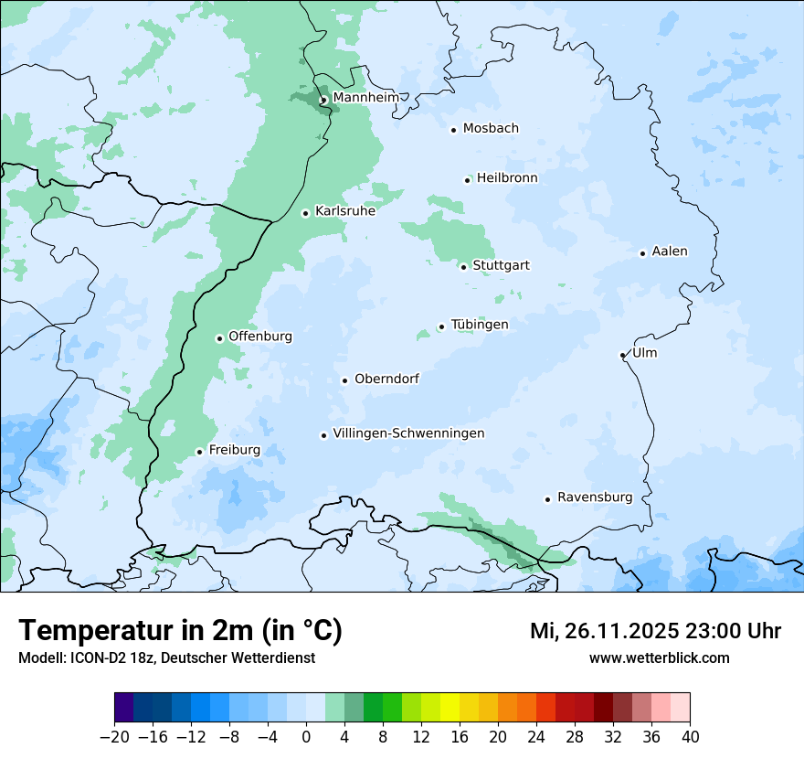 Modellkarten Temperatur