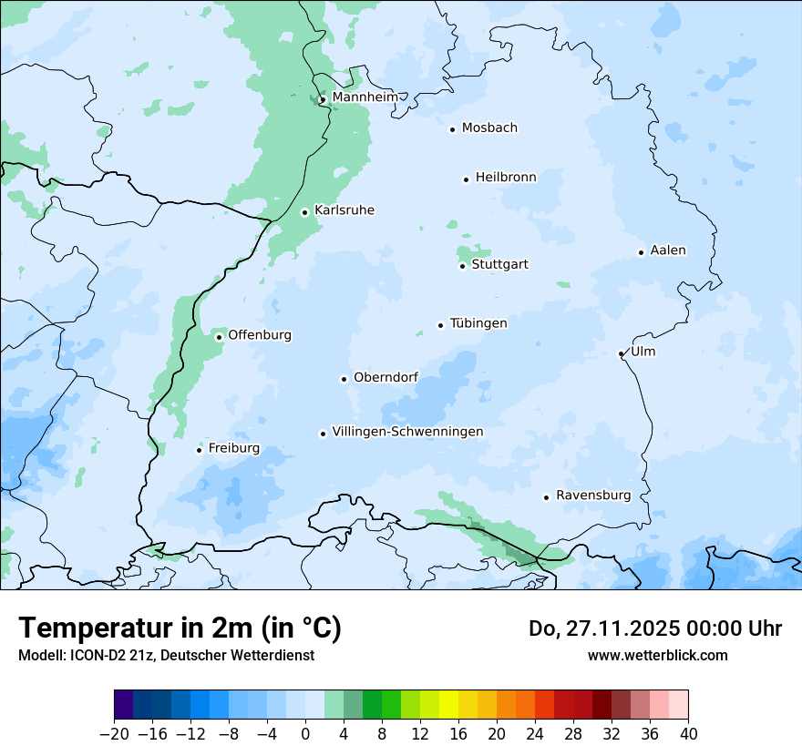 Modellkarten Temperatur