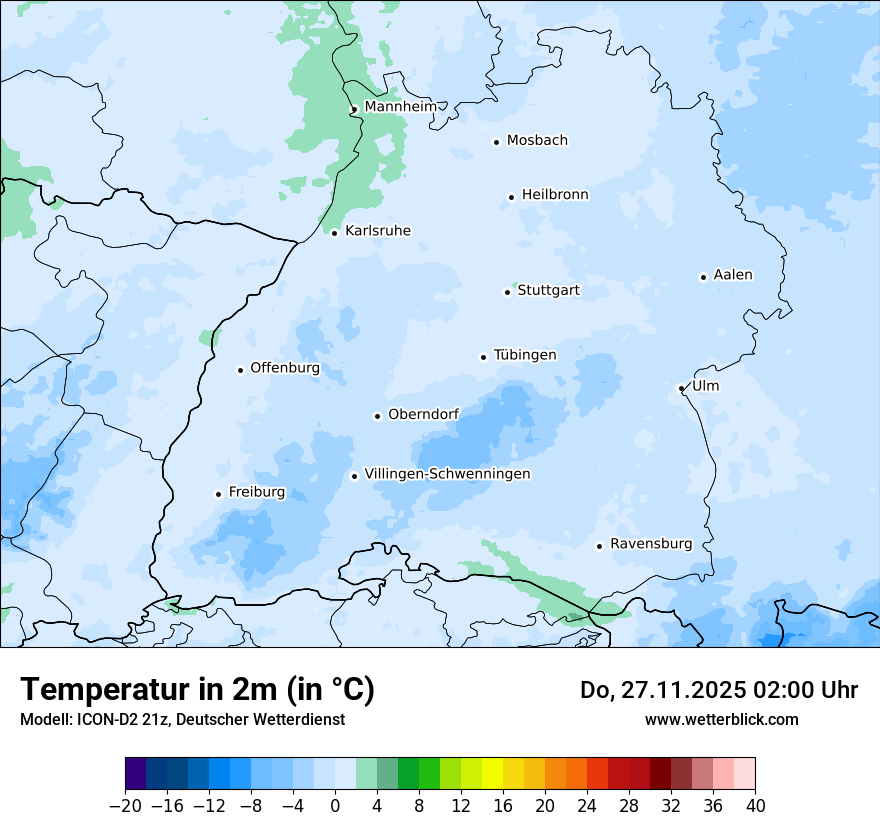 Modellkarten Temperatur