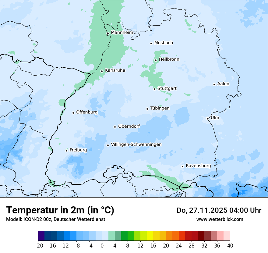 Modellkarten Temperatur