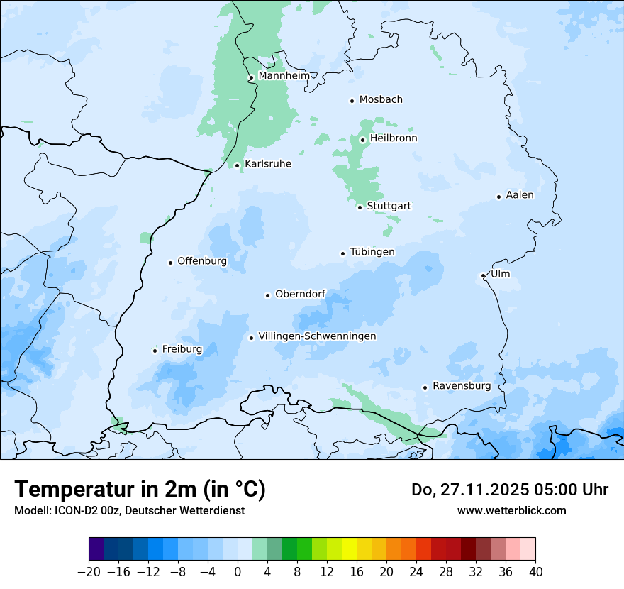 Modellkarten Temperatur