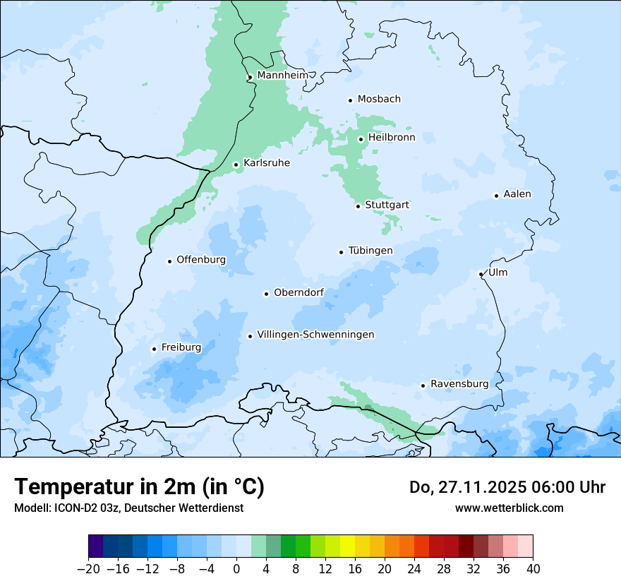 Modellkarten Temperatur