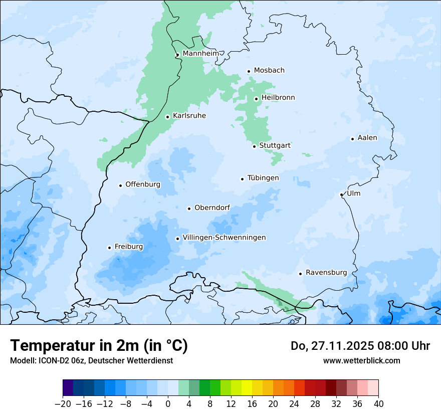 Modellkarten Temperatur