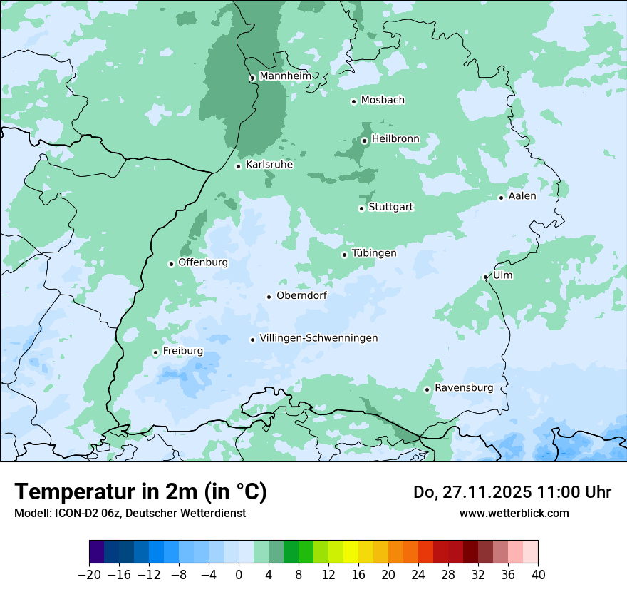 Modellkarten Temperatur