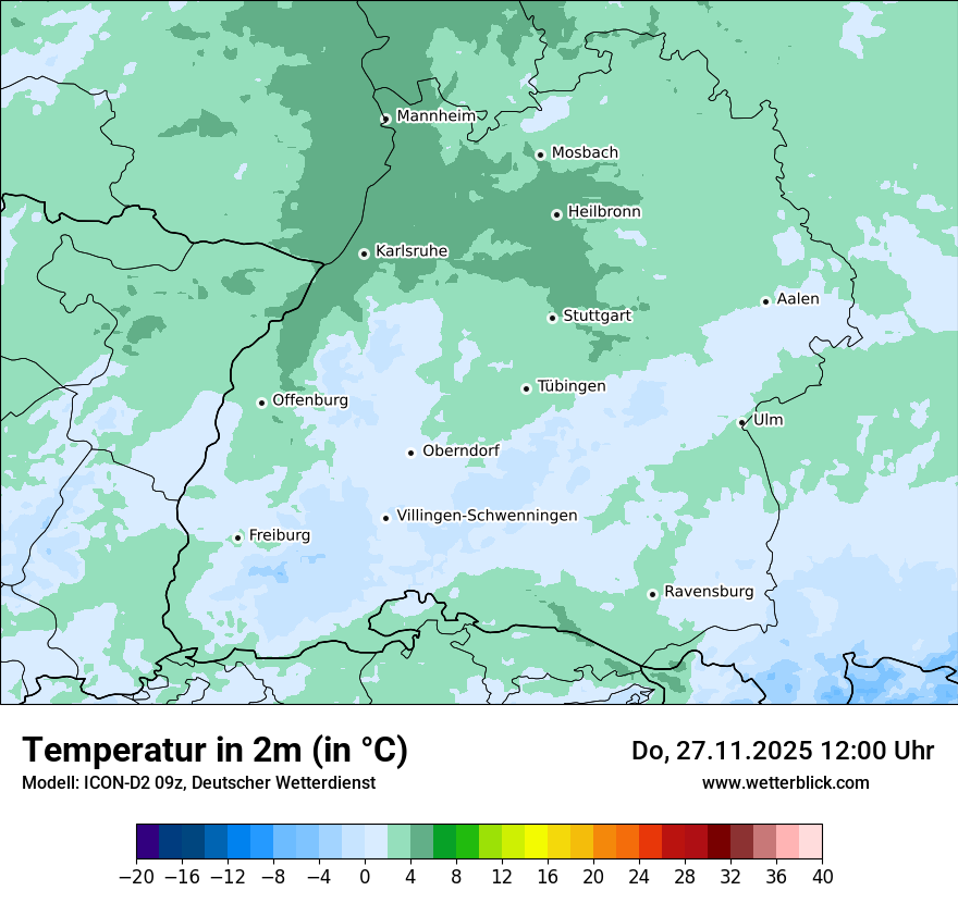 Modellkarten Temperatur
