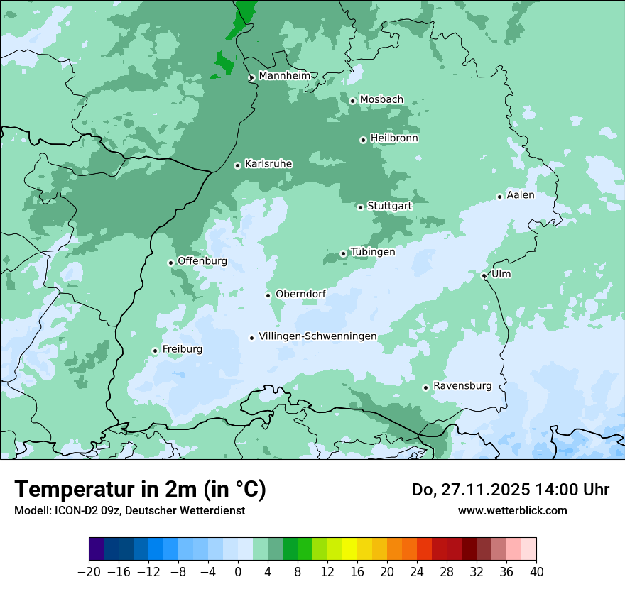Modellkarten Temperatur