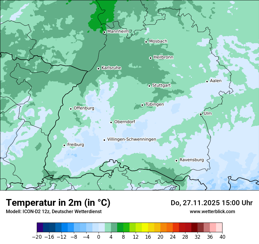 Modellkarten Temperatur