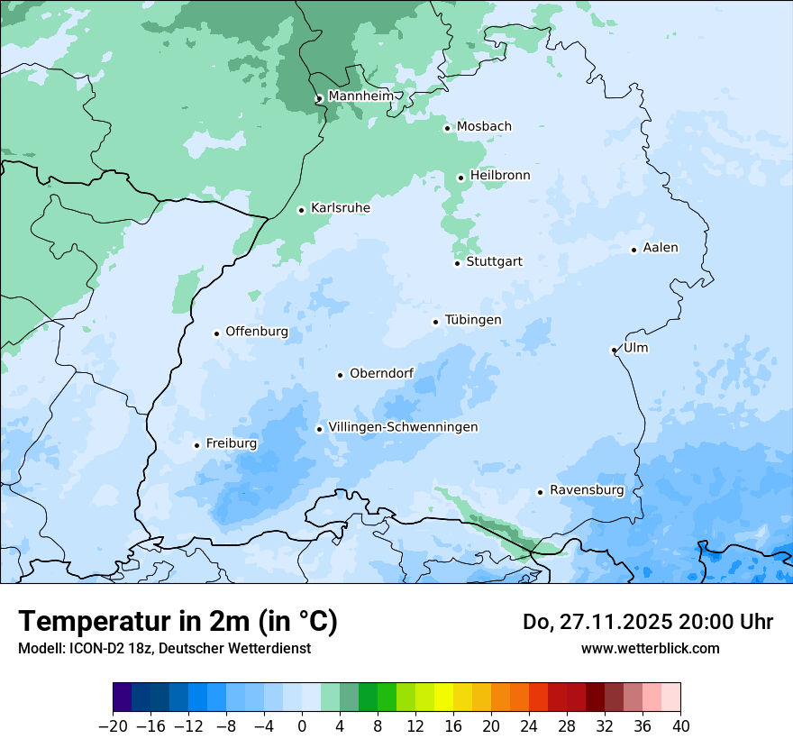 Modellkarten Temperatur