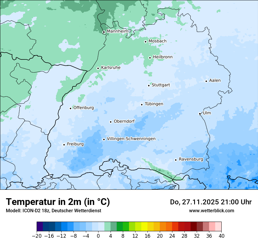 Modellkarten Temperatur