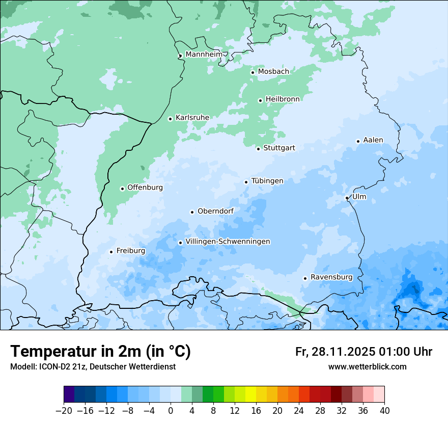 Modellkarten Temperatur