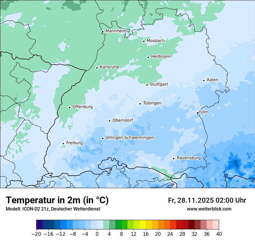 Modellkarten Temperatur