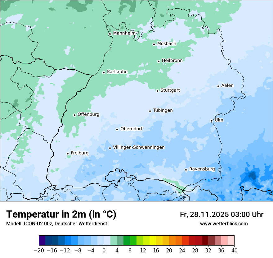 Modellkarten Temperatur