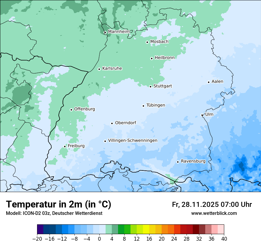 Modellkarten Temperatur