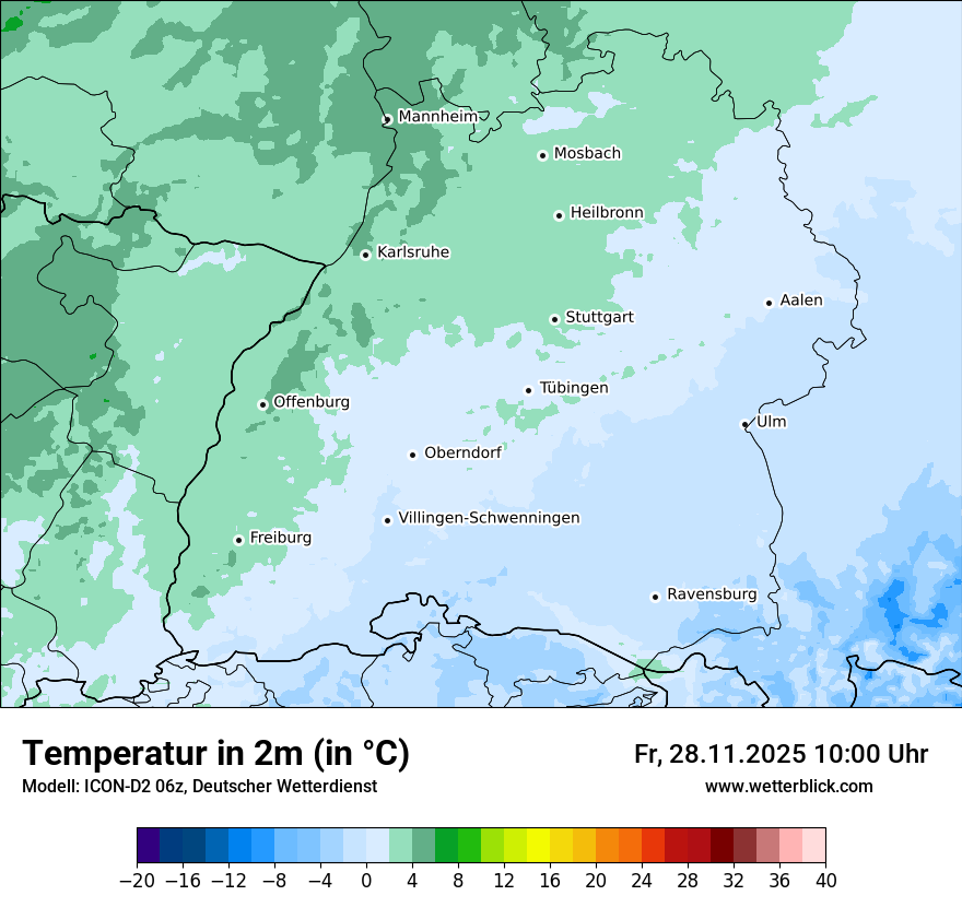 Modellkarten Temperatur