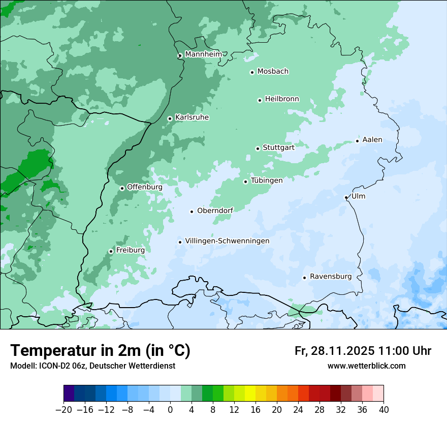Modellkarten Temperatur