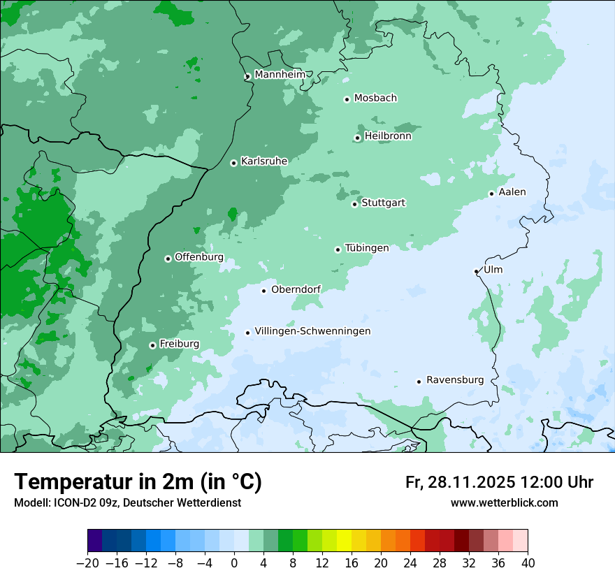 Modellkarten Temperatur