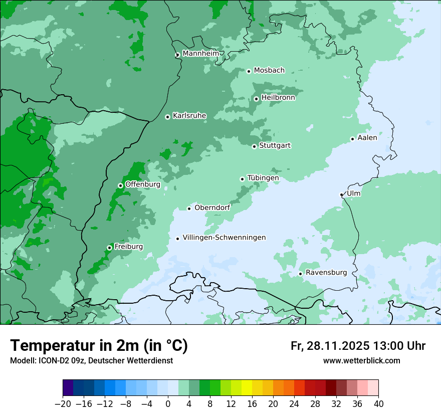 Modellkarten Temperatur