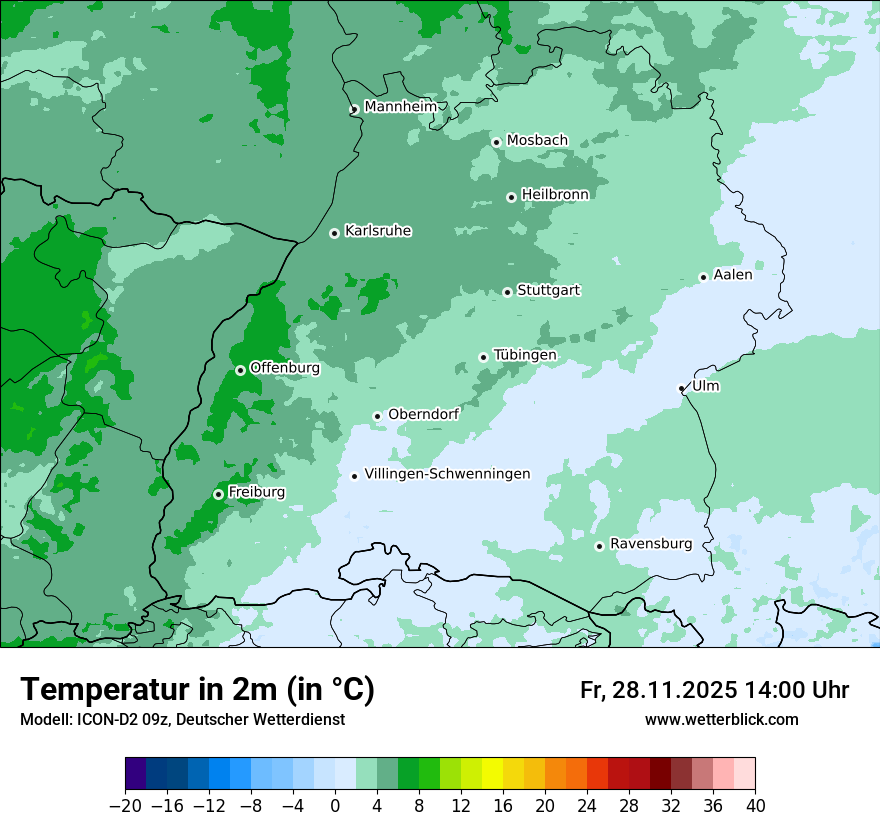 Modellkarten Temperatur