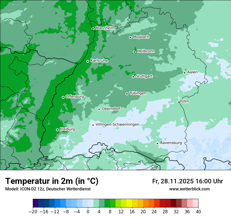 Modellkarten Temperatur