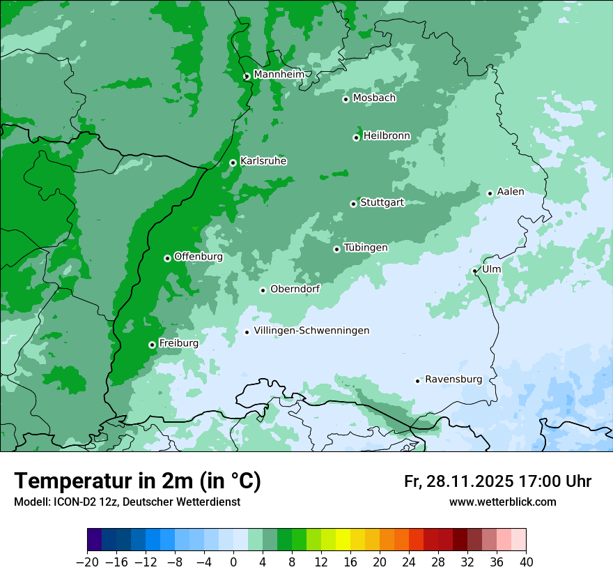 Modellkarten Temperatur