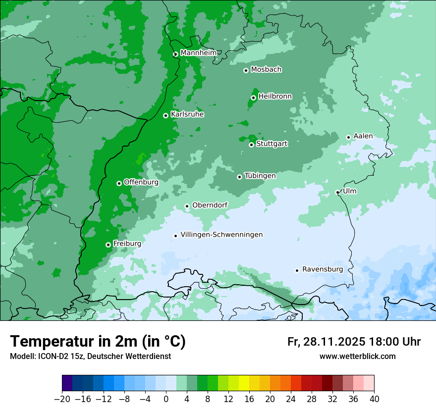 Modellkarten Temperatur