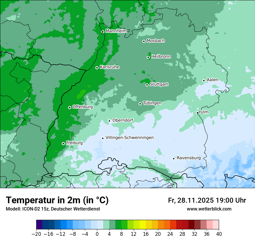 Modellkarten Temperatur