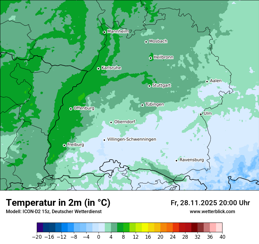 Modellkarten Temperatur