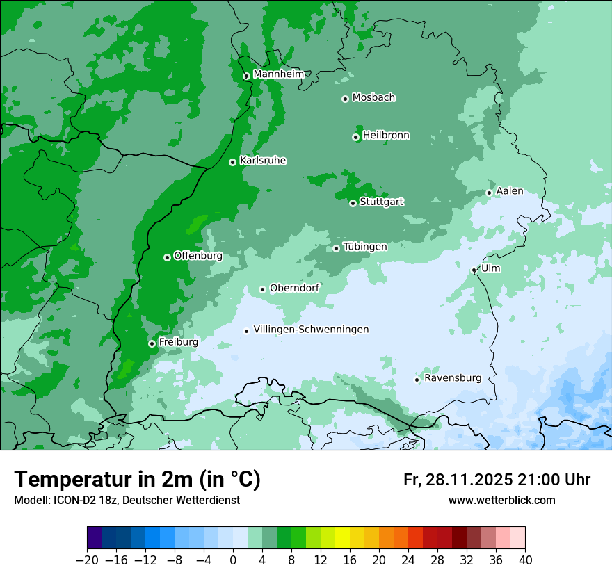 Modellkarten Temperatur