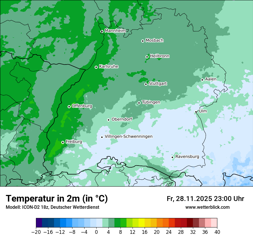 Modellkarten Temperatur
