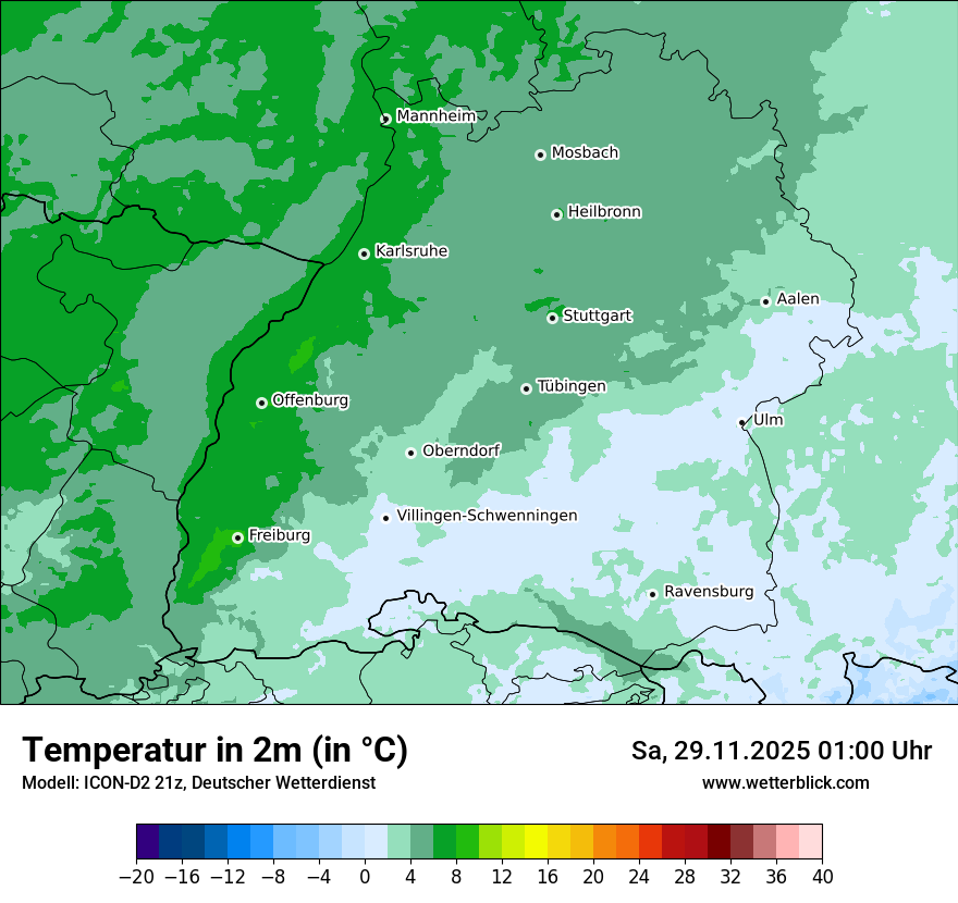 Modellkarten Temperatur