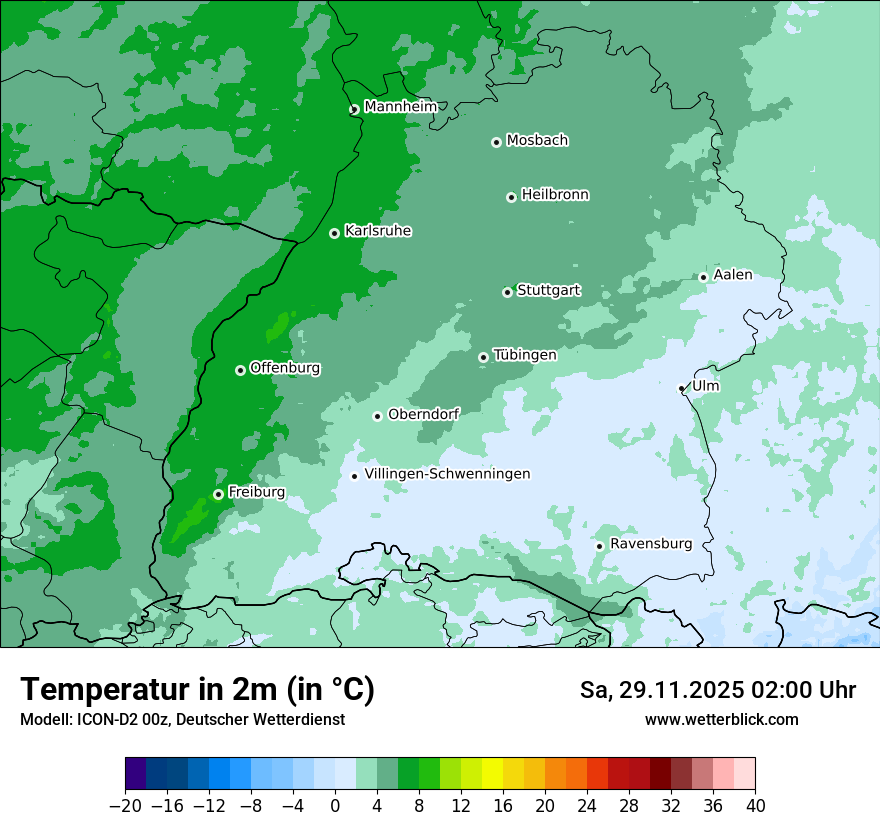 Modellkarten Temperatur