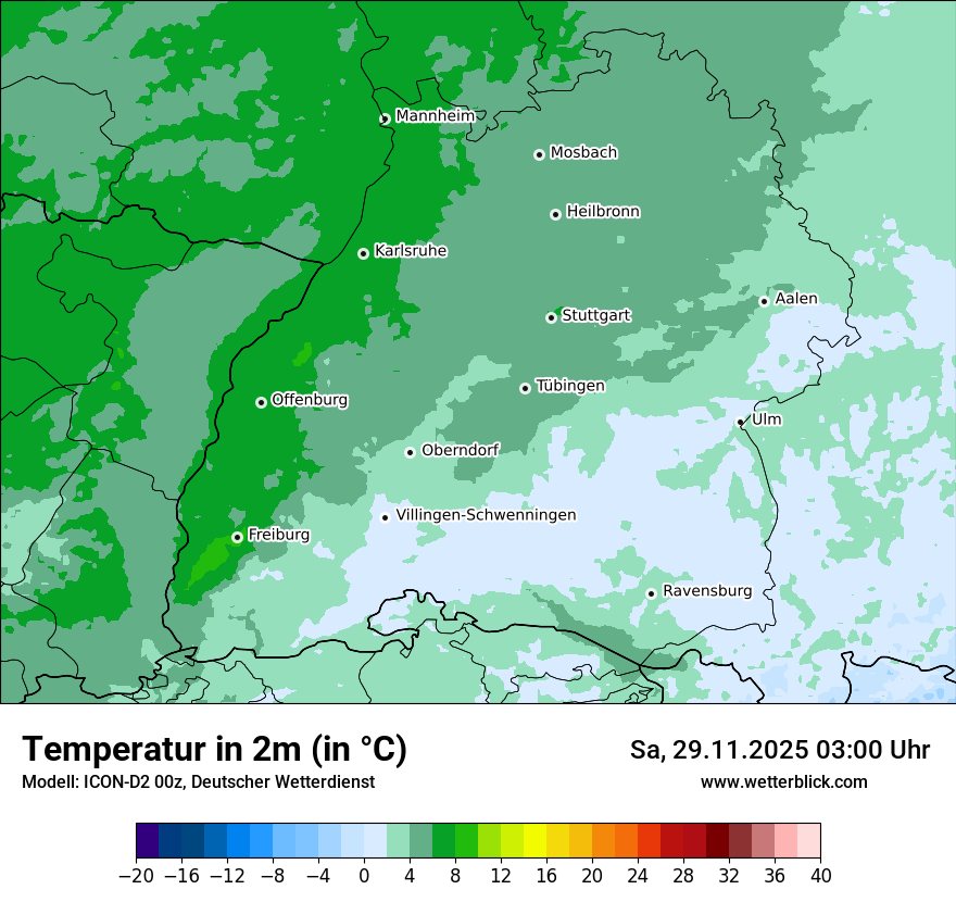Modellkarten Temperatur