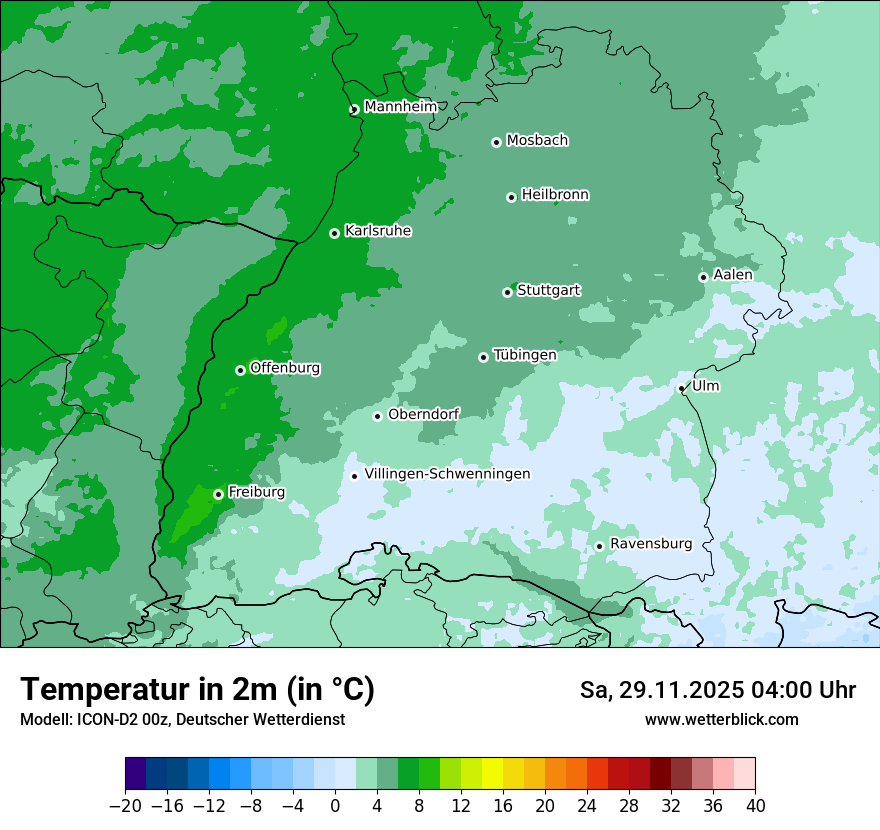Modellkarten Temperatur